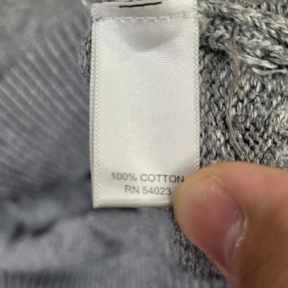 Banana Republic Sweater Mens 2XL Gray 1/4 Button Pullover Cotton Knit Pocket
